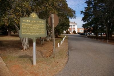 Plains High School Marker image. Click for full size.