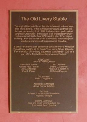 The Old Livery Stable Marker image. Click for full size.