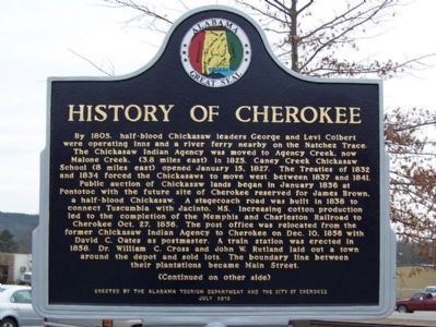 History of Cherokee Marker - Side 1 image. Click for full size.