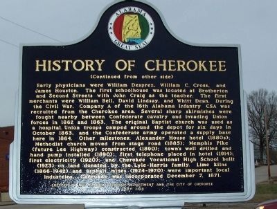 History of Cherokee Marker - Side 2 image. Click for full size.