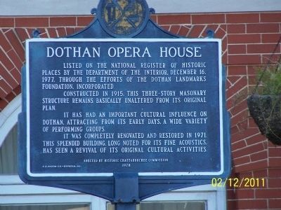 Dothan Opera House Marker image. Click for full size.