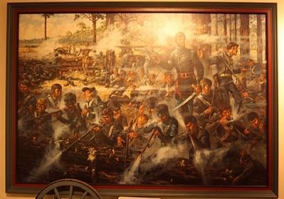 Dade Battlefield painting at Visitor Center image. Click for full size.