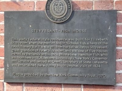 Stuyvesant – Fish House Marker image. Click for full size.
