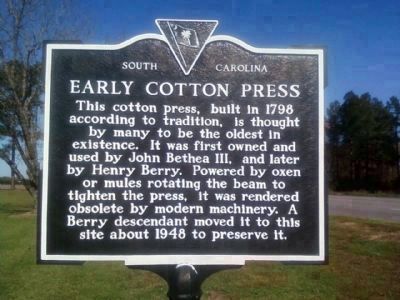 Early Cotton Press Marker image. Click for full size.