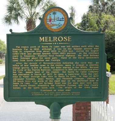 Melrose Marker (side 1) image. Click for full size.