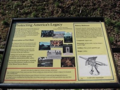 Protecting America's Legacy Marker. Click for full size. Protecting America's Legacy Marker image. Click for full size.