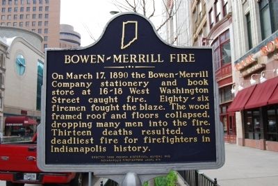 Bowen-Merrill Fire Marker image. Click for full size.