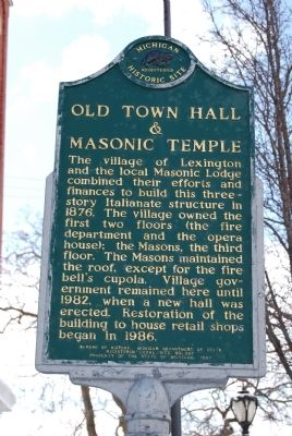 Old Town Hall & Masonic Temple Marker image. Click for full size.