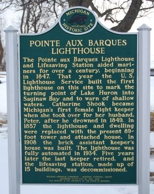 Pointe Aux Barques Lighthouse Marker image. Click for full size.