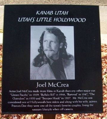Joel McCrea Marker. Click for more information. Joel McCrea Marker image. Click for more information.