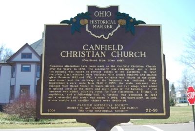 Canfield Christian Church Marker image. Click for full size.