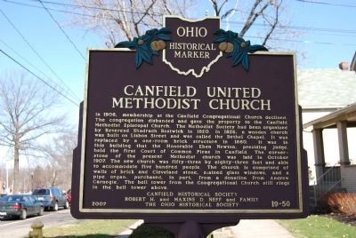 Canfield United Methodist Church Marker. Click for full size. Canfield United Methodist Church Marker image. Click for full size.