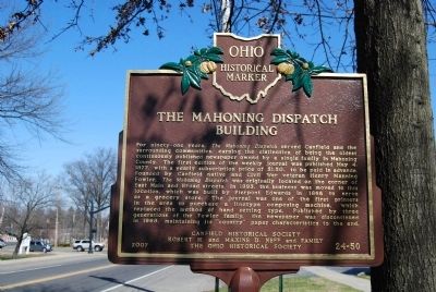 The Mahoning Dispatch Building Marker. Click for full size. The Mahoning Dispatch Building Marker image. Click for full size.