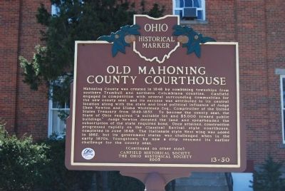 Old Mahoning County Courthouse Marker. Click for full size. Old Mahoning County Courthouse Marker image. Click for full size.