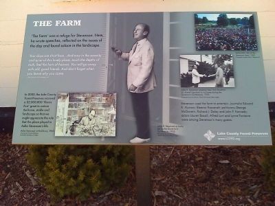 Marker near entrance to "The Farm" image. Click for full size.