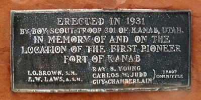 Fort Kanab Boy Scout Marker. Click for full size. Fort Kanab Boy Scout Marker image. Click for full size.