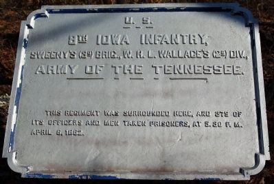 8th Iowa Infantry Marker. Click for full size. 8th Iowa Infantry Marker image. Click for full size.