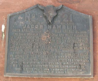 Jacob Hamblin Marker. Click for full size. Jacob Hamblin Marker image. Click for full size.