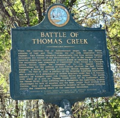 Battle of Thomas Creek Marker image. Click for full size.