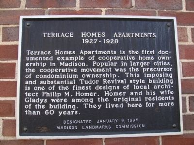 Terrace Homes Apartments Marker. Click for full size. Terrace Homes Apartments Marker image. Click for full size.