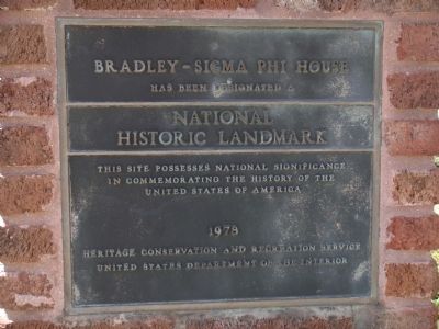 Bradley-Sigma Phi House Marker. Click for full size. Bradley-Sigma Phi House Marker image. Click for full size.