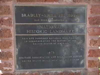Bradley-Sigma Phi House Marker image. Click for full size.