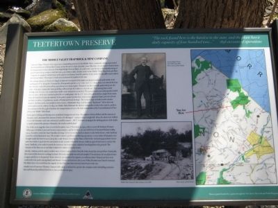 The Middle Valley Trap Rock & Mine Company Marker image. Click for full size.