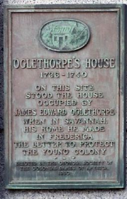 Oglethorpe's House Marker image. Click for full size.