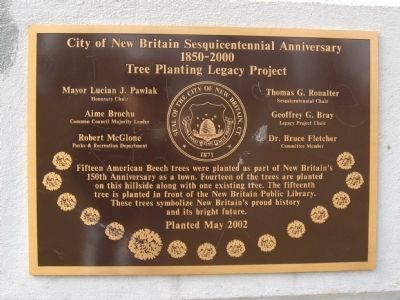 City of New Britain Sesquicentennial Anniversary Marker. Click for full size. City of New Britain Sesquicentennial Anniversary Marker image. Click for full size.