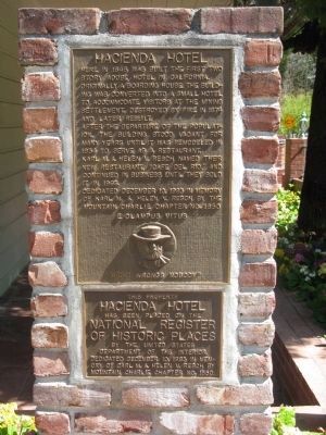 Hacienda Hotel Marker and NRHP Plaque image. Click for full size.