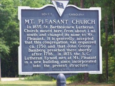 Mt. Pleasant Church Marker image. Click for full size.