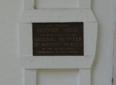 Huttner House NRHP Plaque image. Click for full size.