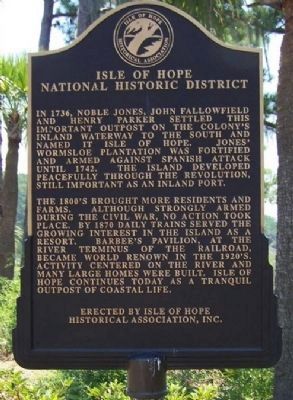 Isle of Hope Marker. Click for full size. Isle of Hope Marker image. Click for full size.