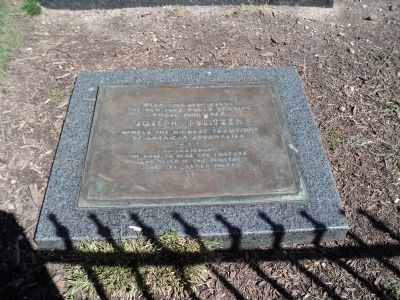 Joseph Pulitizer Marker. Click for full size. Joseph Pulitizer Marker image. Click for full size.