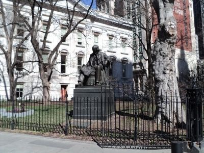 Marker in City Hall Park. Click for full size. Marker in City Hall Park image. Click for full size.