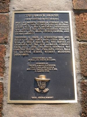 The Hauck House Marker image. Click for full size.