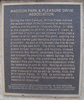 Madison Park & Pleasure Drive Association Marker image. Click for full size.