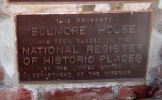 Bulmore House NRHP Plaque image. Click for full size.