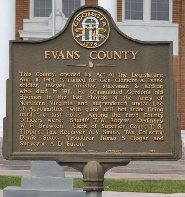 Evans County Marker image. Click for full size.