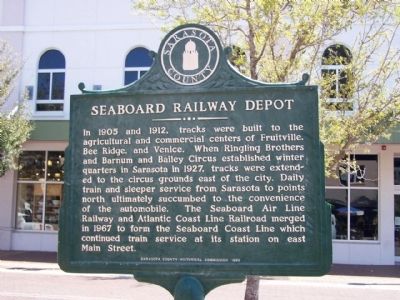 Seaboard Railway Depot Marker Reverse image. Click for full size.