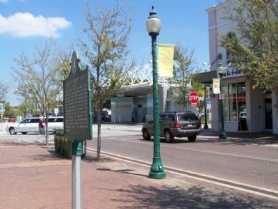 Seaboard Railway Depot Marker, looking north along North Lemon Avenue and 1st Street image. Click for full size.
