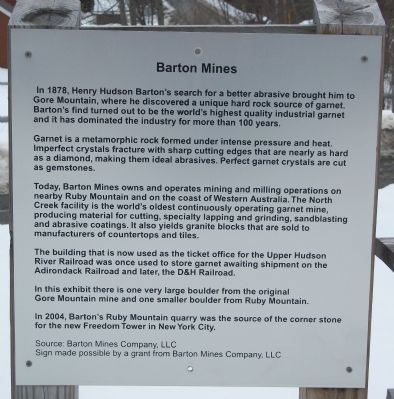 Barton Mines Marker image. Click for full size.