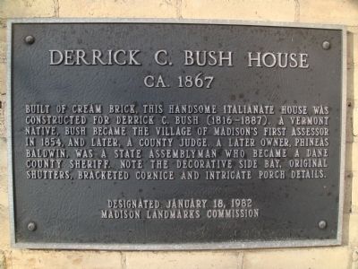 Derrick C. Bush House Marker image. Click for full size.