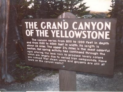 The Grand Canyon of the Yellowstone Marker at Artist Point image. Click for full size.