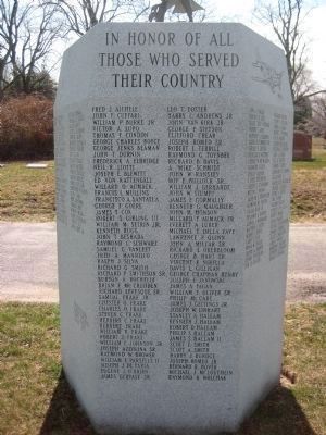 Fairview Cemetery Veterans Monument - Panel 1 image. Click for full size.