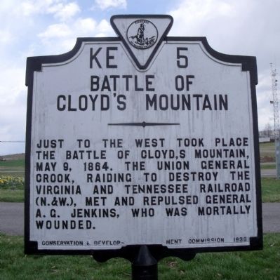 Battle of Cloyd's Mountain Marker. Click for full size. Battle of Cloyd's Mountain Marker image. Click for full size.