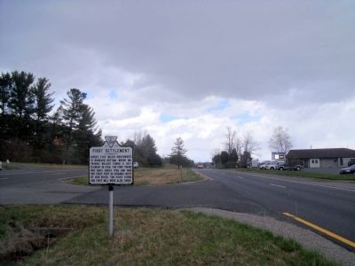 First Settlement Marker (facing north). Click for full size. First Settlement Marker (facing north) image. Click for full size.