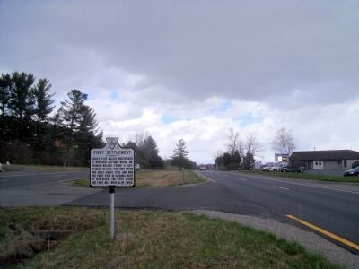 First Settlement Marker (facing north) image. Click for full size.