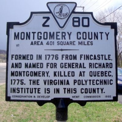 Montgomery County Marker (obverse). Click for full size. Montgomery County Marker (obverse) image. Click for full size.