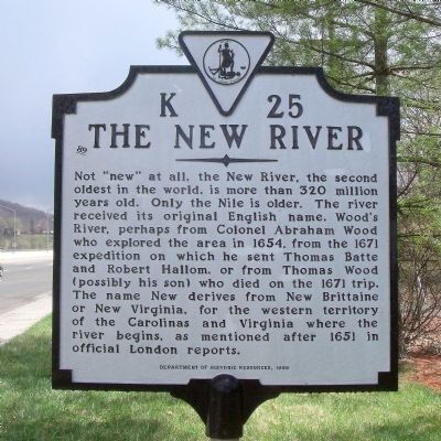 The New River Marker. Click for full size. The New River Marker image. Click for full size.